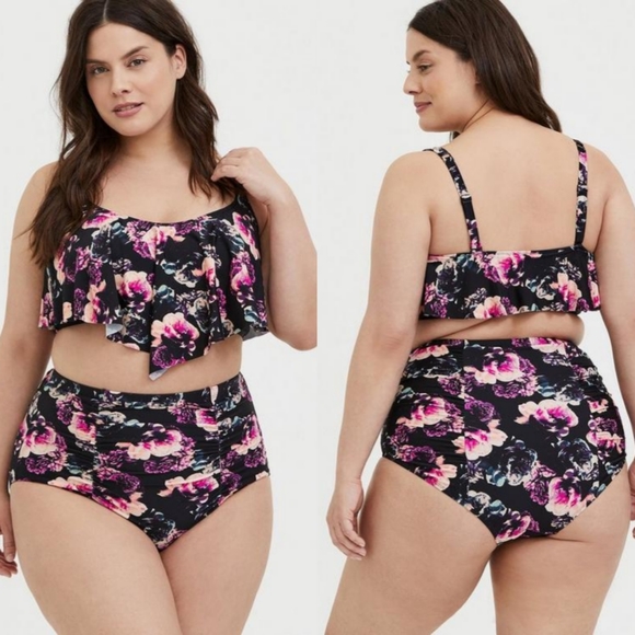 torrid Other - Torrid Wireless V Flounce Bikini Top in Dream Floral PLUS 3X 12074039